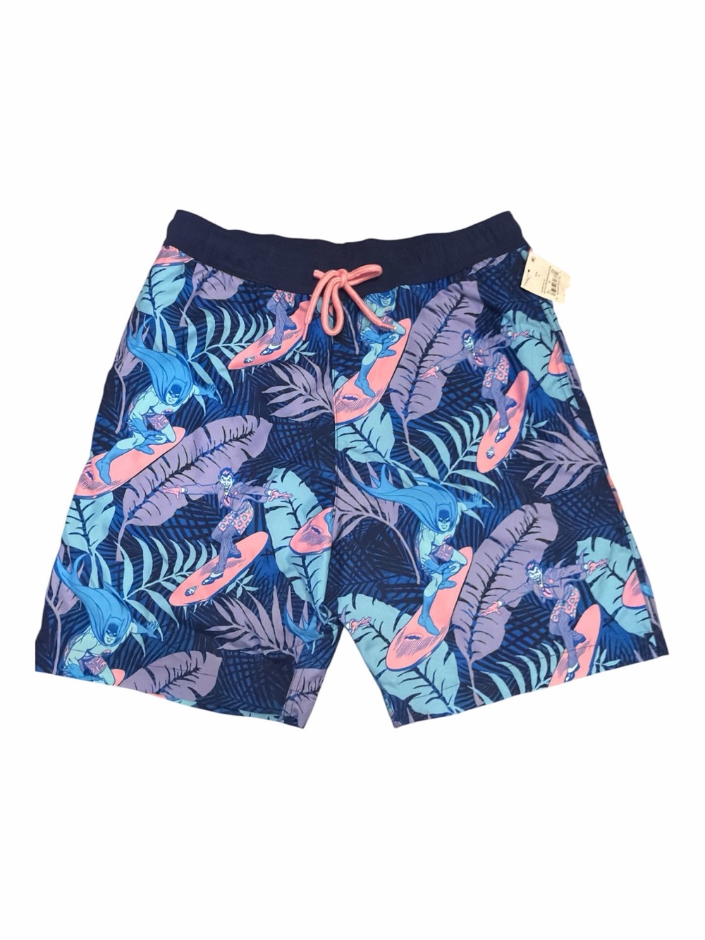 NWT Batman Joker Surfing Tropical Swim Trunks Shorts Mens Small